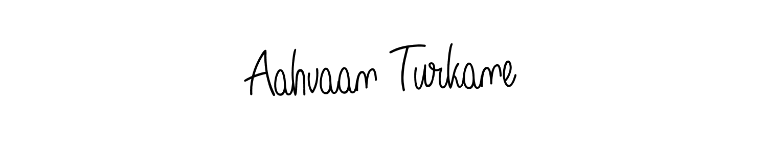 The best way (Angelique-Rose-font-FFP) to make a short signature is to pick only two or three words in your name. The name Aahvaan Turkane include a total of six letters. For converting this name. Aahvaan Turkane signature style 5 images and pictures png