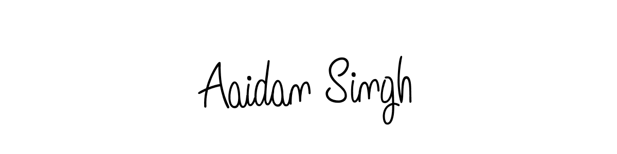 You should practise on your own different ways (Angelique-Rose-font-FFP) to write your name (Aaidan Singh) in signature. don't let someone else do it for you. Aaidan Singh signature style 5 images and pictures png