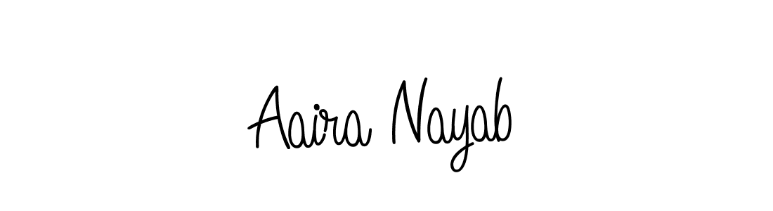 How to make Aaira Nayab name signature. Use Angelique-Rose-font-FFP style for creating short signs online. This is the latest handwritten sign. Aaira Nayab signature style 5 images and pictures png
