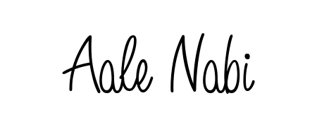 A sleek calligraphic signature for name Aale Nabi utilizing Angelique-Rose-font-FFP styling. Great for adding personal signatures to photos and art. Aale Nabi signature style 5 images and pictures png