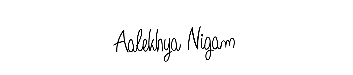 Also we have Aalekhya Nigam name is the best signature style. Create professional handwritten signature collection using Angelique-Rose-font-FFP autograph style. Aalekhya Nigam signature style 5 images and pictures png