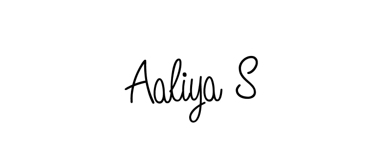 How to make Aaliya S name signature. Use Angelique-Rose-font-FFP style for creating short signs online. This is the latest handwritten sign. Aaliya S signature style 5 images and pictures png