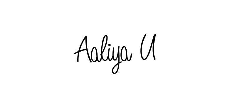You should practise on your own different ways (Angelique-Rose-font-FFP) to write your name (Aaliya U) in signature. don't let someone else do it for you. Aaliya U signature style 5 images and pictures png