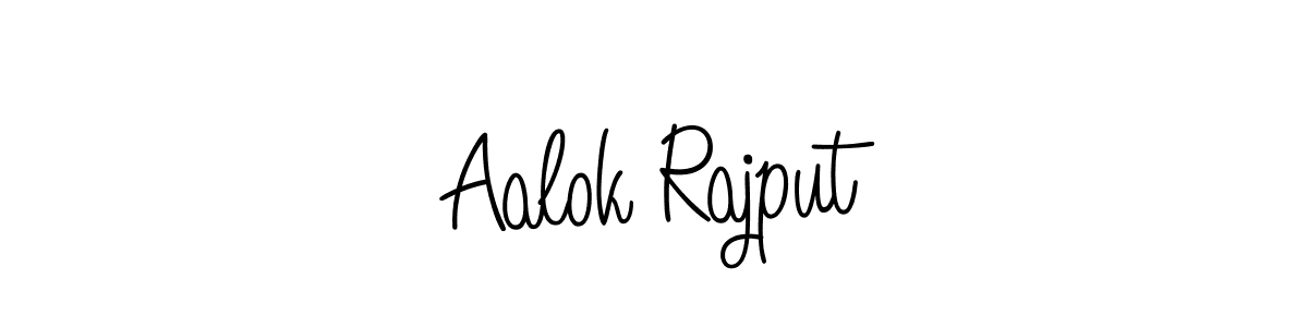 The best way (Angelique-Rose-font-FFP) to make a short signature is to pick only two or three words in your name. The name Aalok Rajput include a total of six letters. For converting this name. Aalok Rajput signature style 5 images and pictures png