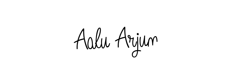 Use a signature maker to create a handwritten signature online. With this signature software, you can design (Angelique-Rose-font-FFP) your own signature for name Aalu Arjun. Aalu Arjun signature style 5 images and pictures png