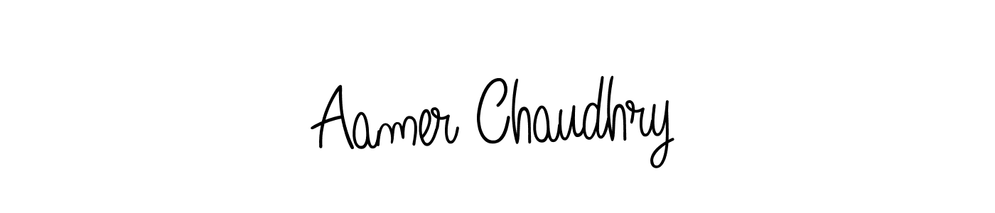 The best way (Angelique-Rose-font-FFP) to make a short signature is to pick only two or three words in your name. The name Aamer Chaudhry include a total of six letters. For converting this name. Aamer Chaudhry signature style 5 images and pictures png