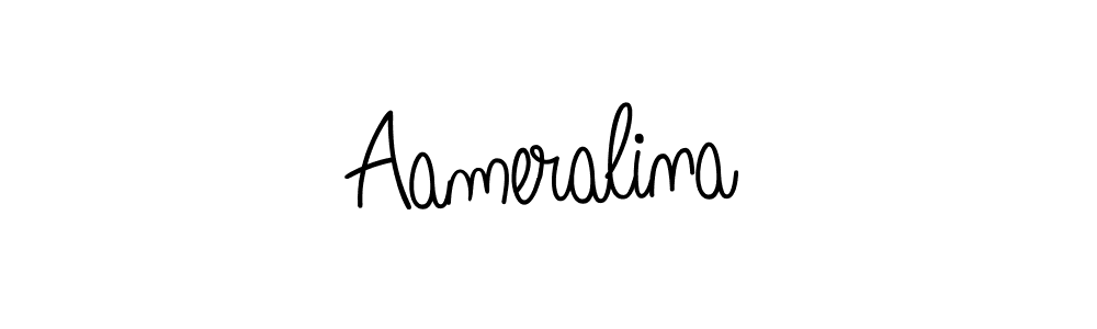 Make a beautiful signature design for name Aameralina. With this signature (Angelique-Rose-font-FFP) style, you can create a handwritten signature for free. Aameralina signature style 5 images and pictures png