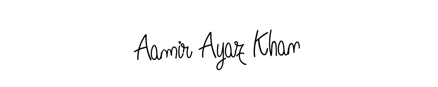 Make a beautiful signature design for name Aamir Ayaz Khan. With this signature (Angelique-Rose-font-FFP) style, you can create a handwritten signature for free. Aamir Ayaz Khan signature style 5 images and pictures png