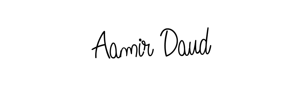 Use a signature maker to create a handwritten signature online. With this signature software, you can design (Angelique-Rose-font-FFP) your own signature for name Aamir Daud. Aamir Daud signature style 5 images and pictures png