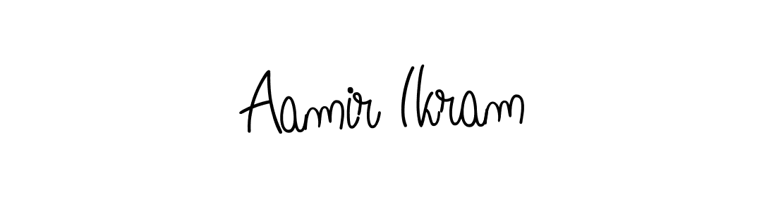 You should practise on your own different ways (Angelique-Rose-font-FFP) to write your name (Aamir Ikram) in signature. don't let someone else do it for you. Aamir Ikram signature style 5 images and pictures png