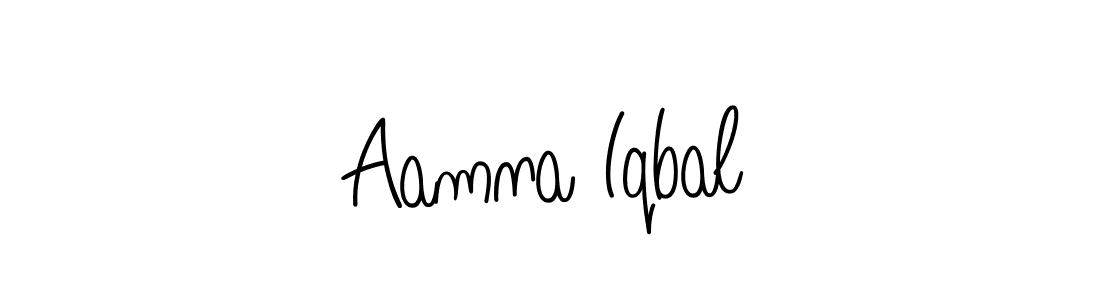 The best way (Angelique-Rose-font-FFP) to make a short signature is to pick only two or three words in your name. The name Aamna Iqbal include a total of six letters. For converting this name. Aamna Iqbal signature style 5 images and pictures png