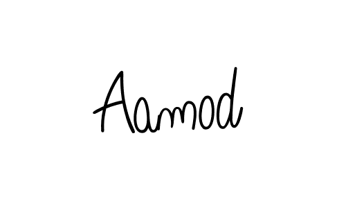 Make a beautiful signature design for name Aamod. With this signature (Angelique-Rose-font-FFP) style, you can create a handwritten signature for free. Aamod signature style 5 images and pictures png