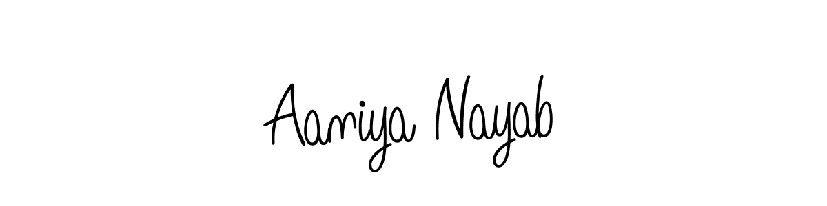 Check out images of Autograph of Aaniya Nayab name. Actor Aaniya Nayab Signature Style. Angelique-Rose-font-FFP is a professional sign style online. Aaniya Nayab signature style 5 images and pictures png