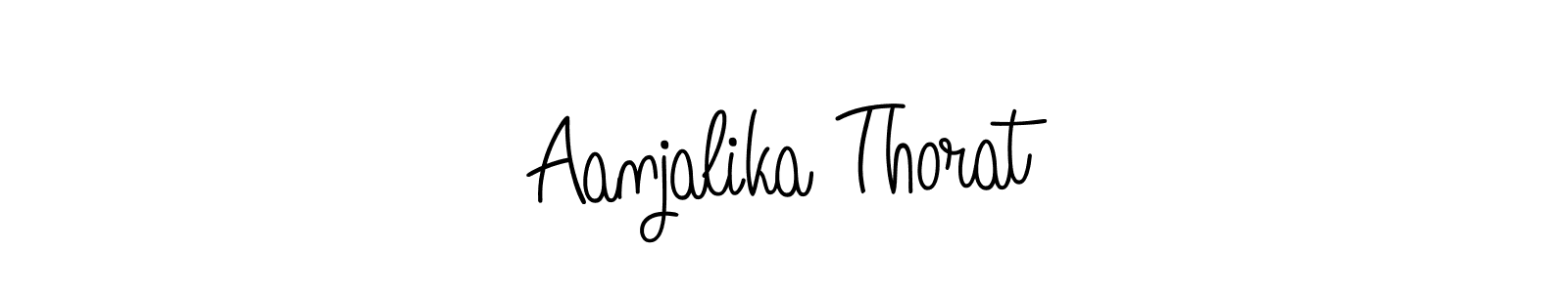 You should practise on your own different ways (Angelique-Rose-font-FFP) to write your name (Aanjalika Thorat) in signature. don't let someone else do it for you. Aanjalika Thorat signature style 5 images and pictures png