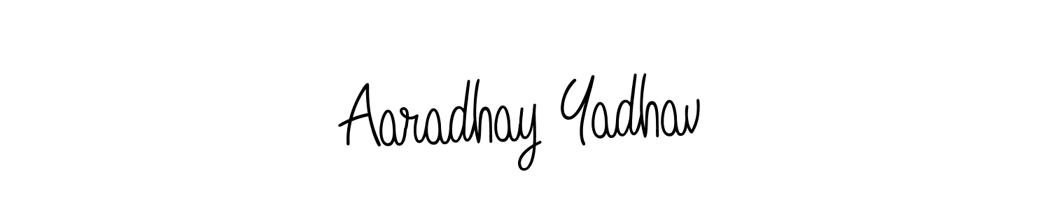 You should practise on your own different ways (Angelique-Rose-font-FFP) to write your name (Aaradhay Yadhav) in signature. don't let someone else do it for you. Aaradhay Yadhav signature style 5 images and pictures png