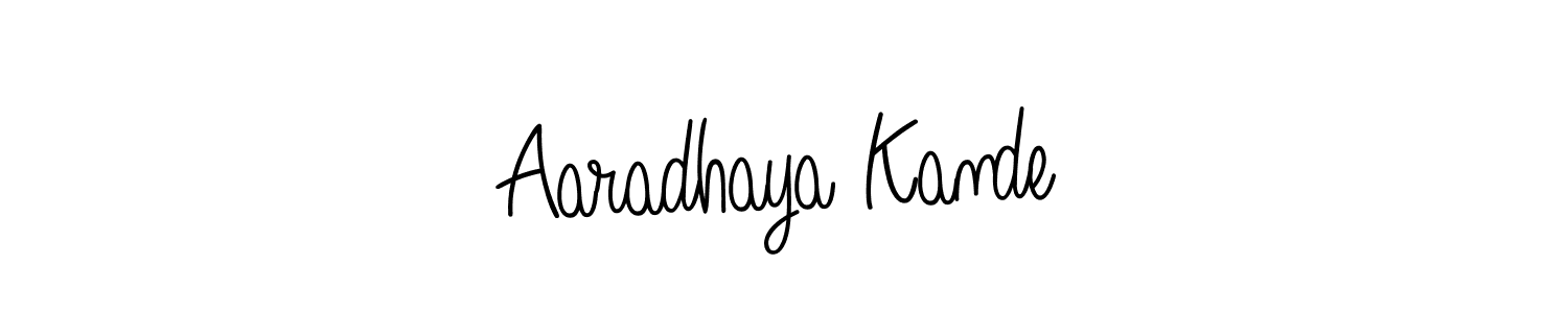 Make a beautiful signature design for name Aaradhaya Kande. With this signature (Angelique-Rose-font-FFP) style, you can create a handwritten signature for free. Aaradhaya Kande signature style 5 images and pictures png