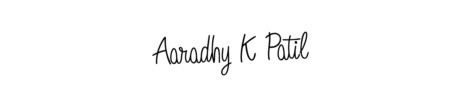 How to make Aaradhy K Patil name signature. Use Angelique-Rose-font-FFP style for creating short signs online. This is the latest handwritten sign. Aaradhy K Patil signature style 5 images and pictures png