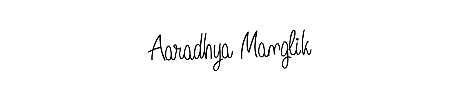 Create a beautiful signature design for name Aaradhya Manglik. With this signature (Angelique-Rose-font-FFP) fonts, you can make a handwritten signature for free. Aaradhya Manglik signature style 5 images and pictures png