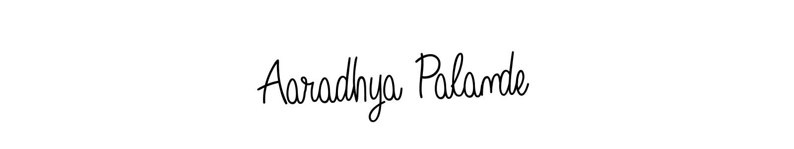 The best way (Angelique-Rose-font-FFP) to make a short signature is to pick only two or three words in your name. The name Aaradhya Palande include a total of six letters. For converting this name. Aaradhya Palande signature style 5 images and pictures png