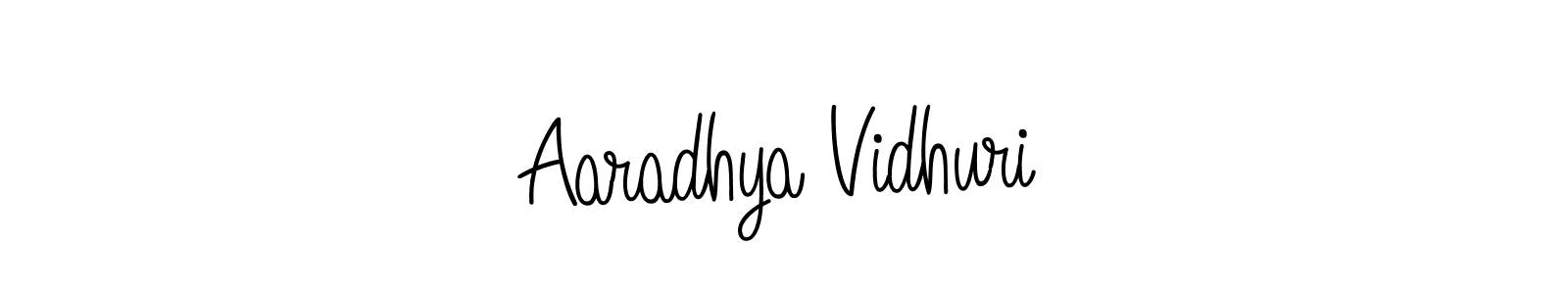 How to make Aaradhya Vidhuri name signature. Use Angelique-Rose-font-FFP style for creating short signs online. This is the latest handwritten sign. Aaradhya Vidhuri signature style 5 images and pictures png