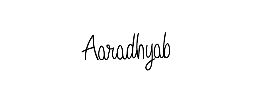 Make a beautiful signature design for name Aaradhyab. With this signature (Angelique-Rose-font-FFP) style, you can create a handwritten signature for free. Aaradhyab signature style 5 images and pictures png