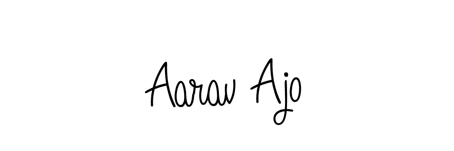 You should practise on your own different ways (Angelique-Rose-font-FFP) to write your name (Aarav Ajo) in signature. don't let someone else do it for you. Aarav Ajo signature style 5 images and pictures png