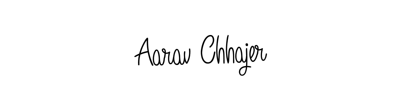 The best way (Angelique-Rose-font-FFP) to make a short signature is to pick only two or three words in your name. The name Aarav Chhajer include a total of six letters. For converting this name. Aarav Chhajer signature style 5 images and pictures png