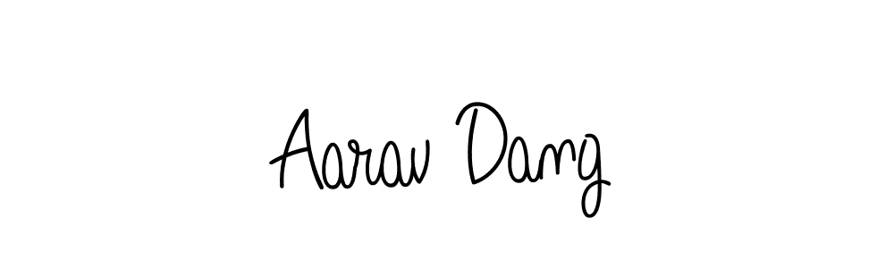 Use a signature maker to create a handwritten signature online. With this signature software, you can design (Angelique-Rose-font-FFP) your own signature for name Aarav Dang. Aarav Dang signature style 5 images and pictures png