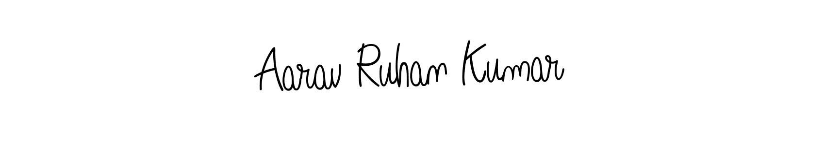 You should practise on your own different ways (Angelique-Rose-font-FFP) to write your name (Aarav Ruhan Kumar) in signature. don't let someone else do it for you. Aarav Ruhan Kumar signature style 5 images and pictures png