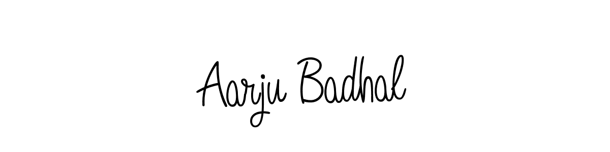 Make a beautiful signature design for name Aarju Badhal. With this signature (Angelique-Rose-font-FFP) style, you can create a handwritten signature for free. Aarju Badhal signature style 5 images and pictures png