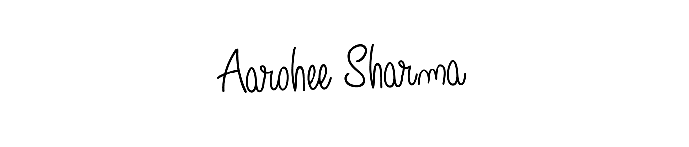 The best way (Angelique-Rose-font-FFP) to make a short signature is to pick only two or three words in your name. The name Aarohee Sharma include a total of six letters. For converting this name. Aarohee Sharma signature style 5 images and pictures png