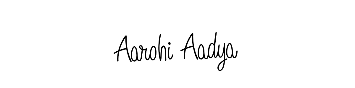 You should practise on your own different ways (Angelique-Rose-font-FFP) to write your name (Aarohi Aadya) in signature. don't let someone else do it for you. Aarohi Aadya signature style 5 images and pictures png