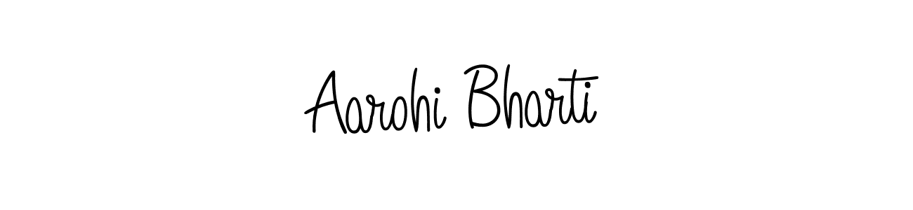 if you are searching for the best signature style for your name Aarohi Bharti. so please give up your signature search. here we have designed multiple signature styles  using Angelique-Rose-font-FFP. Aarohi Bharti signature style 5 images and pictures png