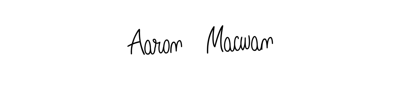 Make a beautiful signature design for name Aaron   Macwan. With this signature (Angelique-Rose-font-FFP) style, you can create a handwritten signature for free. Aaron   Macwan signature style 5 images and pictures png