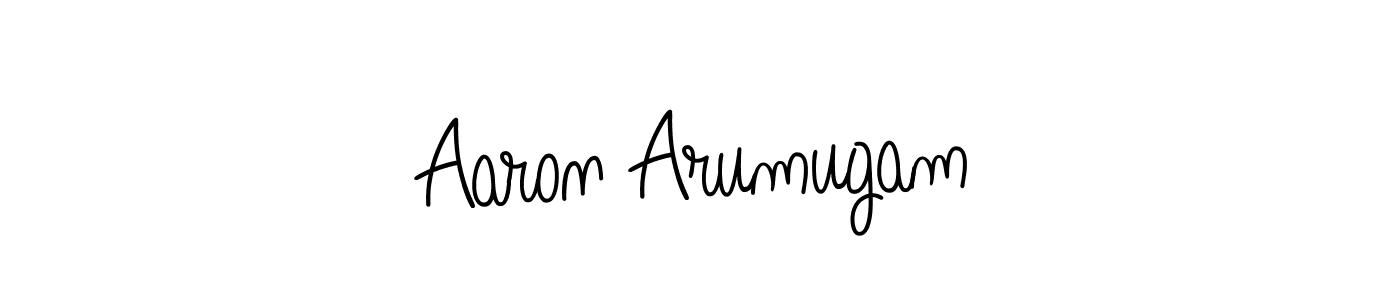 The best way (Angelique-Rose-font-FFP) to make a short signature is to pick only two or three words in your name. The name Aaron Arumugam include a total of six letters. For converting this name. Aaron Arumugam signature style 5 images and pictures png