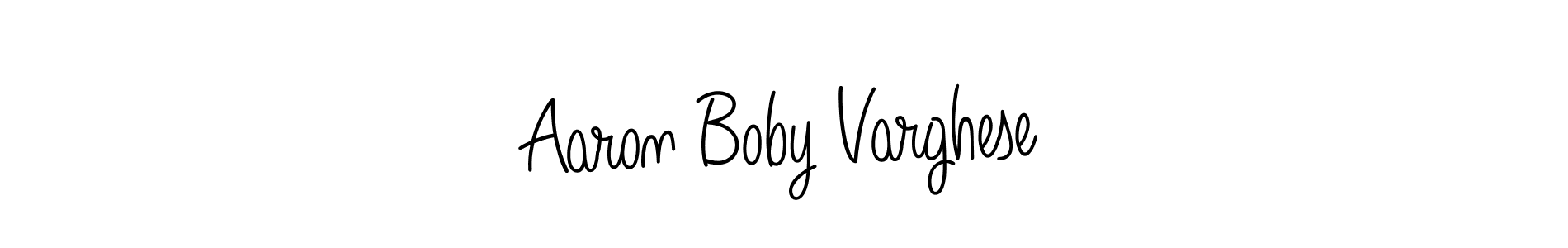 Aaron Boby Varghese stylish signature style. Best Handwritten Sign (Angelique-Rose-font-FFP) for my name. Handwritten Signature Collection Ideas for my name Aaron Boby Varghese. Aaron Boby Varghese signature style 5 images and pictures png