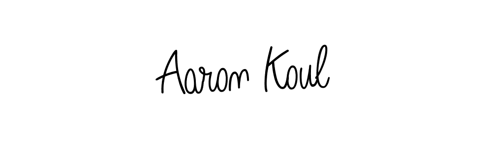 How to make Aaron Koul name signature. Use Angelique-Rose-font-FFP style for creating short signs online. This is the latest handwritten sign. Aaron Koul signature style 5 images and pictures png