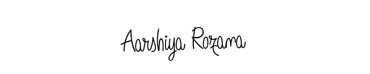 Create a beautiful signature design for name Aarshiya Rozana. With this signature (Angelique-Rose-font-FFP) fonts, you can make a handwritten signature for free. Aarshiya Rozana signature style 5 images and pictures png