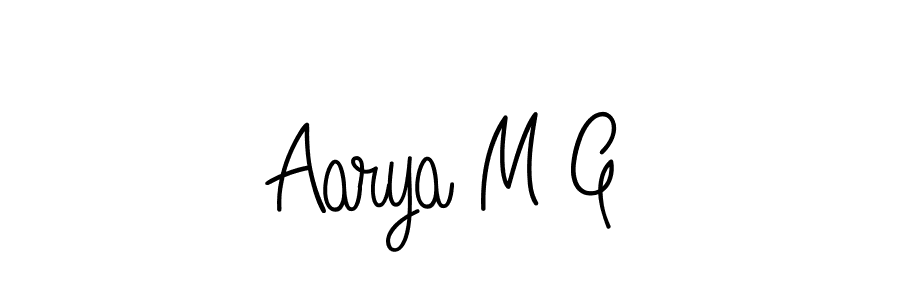 Aarya M G stylish signature style. Best Handwritten Sign (Angelique-Rose-font-FFP) for my name. Handwritten Signature Collection Ideas for my name Aarya M G. Aarya M G signature style 5 images and pictures png