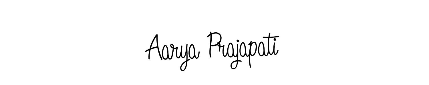 Design your own signature with our free online signature maker. With this signature software, you can create a handwritten (Angelique-Rose-font-FFP) signature for name Aarya Prajapati. Aarya Prajapati signature style 5 images and pictures png