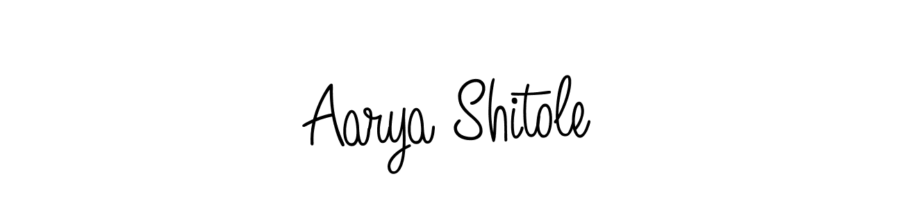 You should practise on your own different ways (Angelique-Rose-font-FFP) to write your name (Aarya Shitole) in signature. don't let someone else do it for you. Aarya Shitole signature style 5 images and pictures png