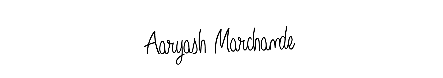 The best way (Angelique-Rose-font-FFP) to make a short signature is to pick only two or three words in your name. The name Aaryash Marchande include a total of six letters. For converting this name. Aaryash Marchande signature style 5 images and pictures png