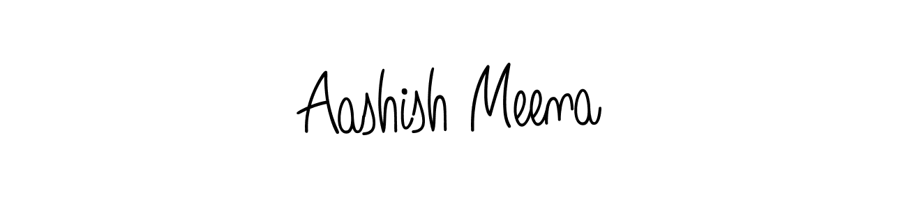 The best way (Angelique-Rose-font-FFP) to make a short signature is to pick only two or three words in your name. The name Aashish Meena include a total of six letters. For converting this name. Aashish Meena signature style 5 images and pictures png