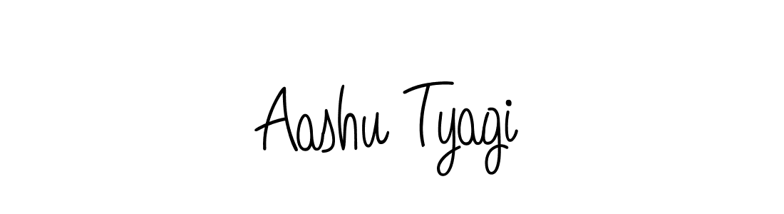 The best way (Angelique-Rose-font-FFP) to make a short signature is to pick only two or three words in your name. The name Aashu Tyagi include a total of six letters. For converting this name. Aashu Tyagi signature style 5 images and pictures png