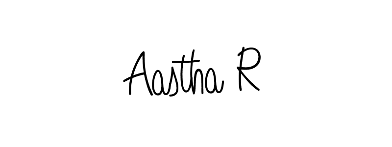 Use a signature maker to create a handwritten signature online. With this signature software, you can design (Angelique-Rose-font-FFP) your own signature for name Aastha R. Aastha R signature style 5 images and pictures png
