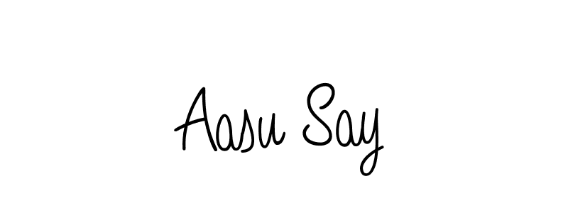 You should practise on your own different ways (Angelique-Rose-font-FFP) to write your name (Aasu Say) in signature. don't let someone else do it for you. Aasu Say signature style 5 images and pictures png