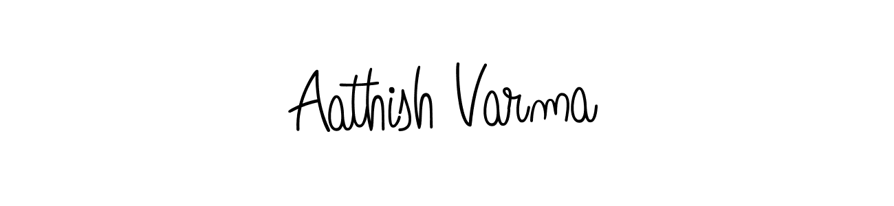 Design your own signature with our free online signature maker. With this signature software, you can create a handwritten (Angelique-Rose-font-FFP) signature for name Aathish Varma. Aathish Varma signature style 5 images and pictures png