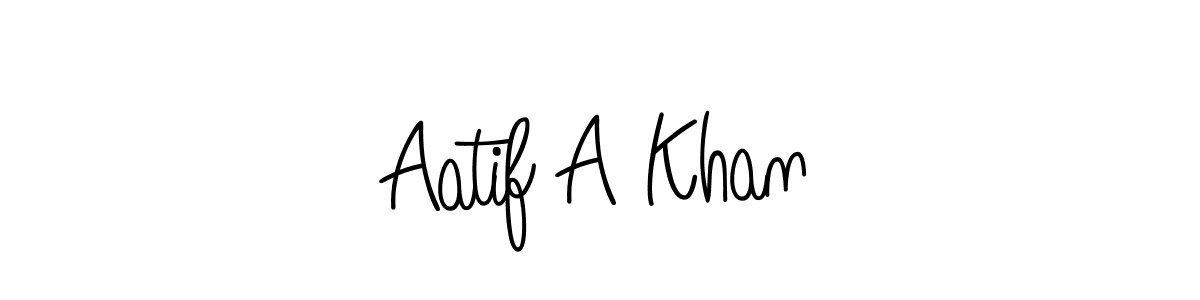 Make a beautiful signature design for name Aatif A Khan. With this signature (Angelique-Rose-font-FFP) style, you can create a handwritten signature for free. Aatif A Khan signature style 5 images and pictures png