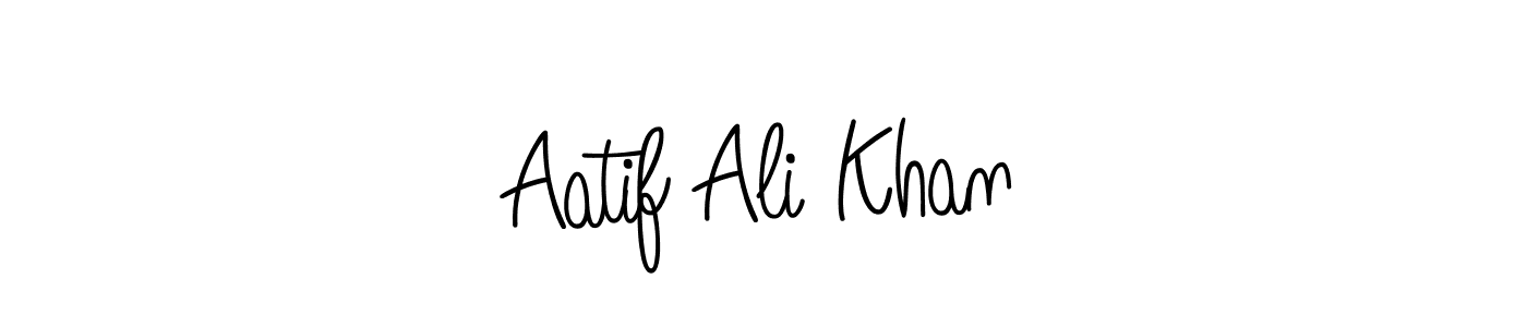 The best way (Angelique-Rose-font-FFP) to make a short signature is to pick only two or three words in your name. The name Aatif Ali Khan include a total of six letters. For converting this name. Aatif Ali Khan signature style 5 images and pictures png