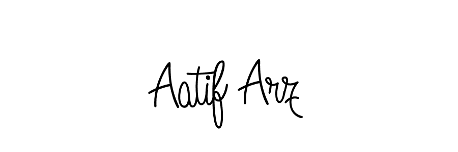 The best way (Angelique-Rose-font-FFP) to make a short signature is to pick only two or three words in your name. The name Aatif Arz include a total of six letters. For converting this name. Aatif Arz signature style 5 images and pictures png